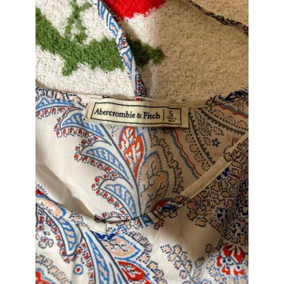 Abercrombie Fitch Red Paisley Peplum Boho Sleeveless - Picture 4 of 8